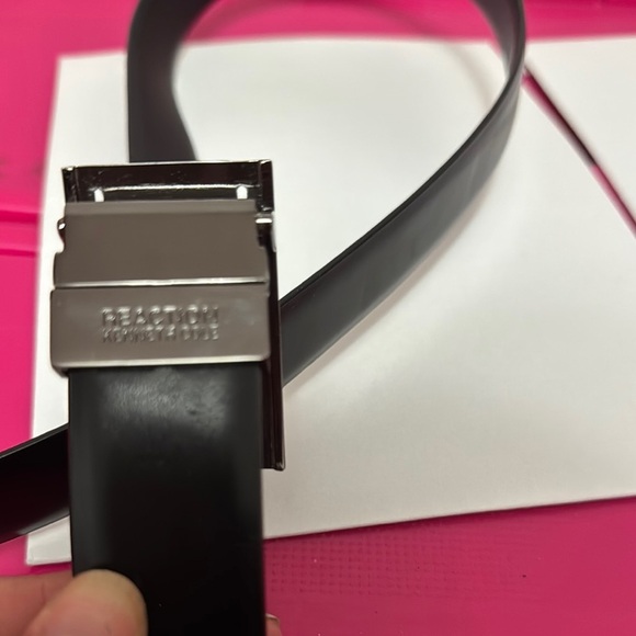 Kenneth Cole Reaction Black Faux Leather Belt - Picture 5 of 5